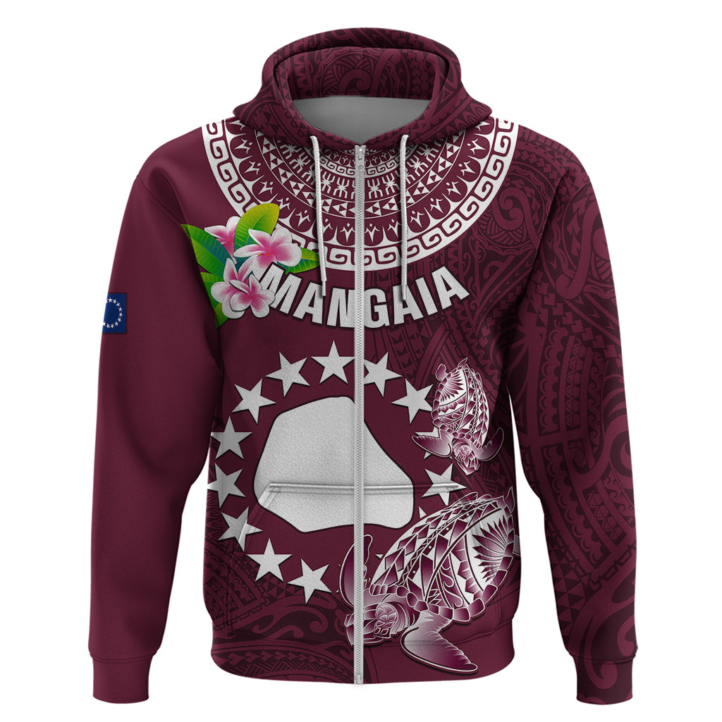 Personalized Cook Islands Mangaia Hoodie Coat Of Arms Plumeria Polynesian Turtle LT05 - Polynesian Pride
