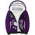 Personalized Cook Islands Rarotonga Sherpa Hoodie Coat Of Arms Plumeria Polynesian Turtle LT05 Unisex Purple - Polynesian Pride