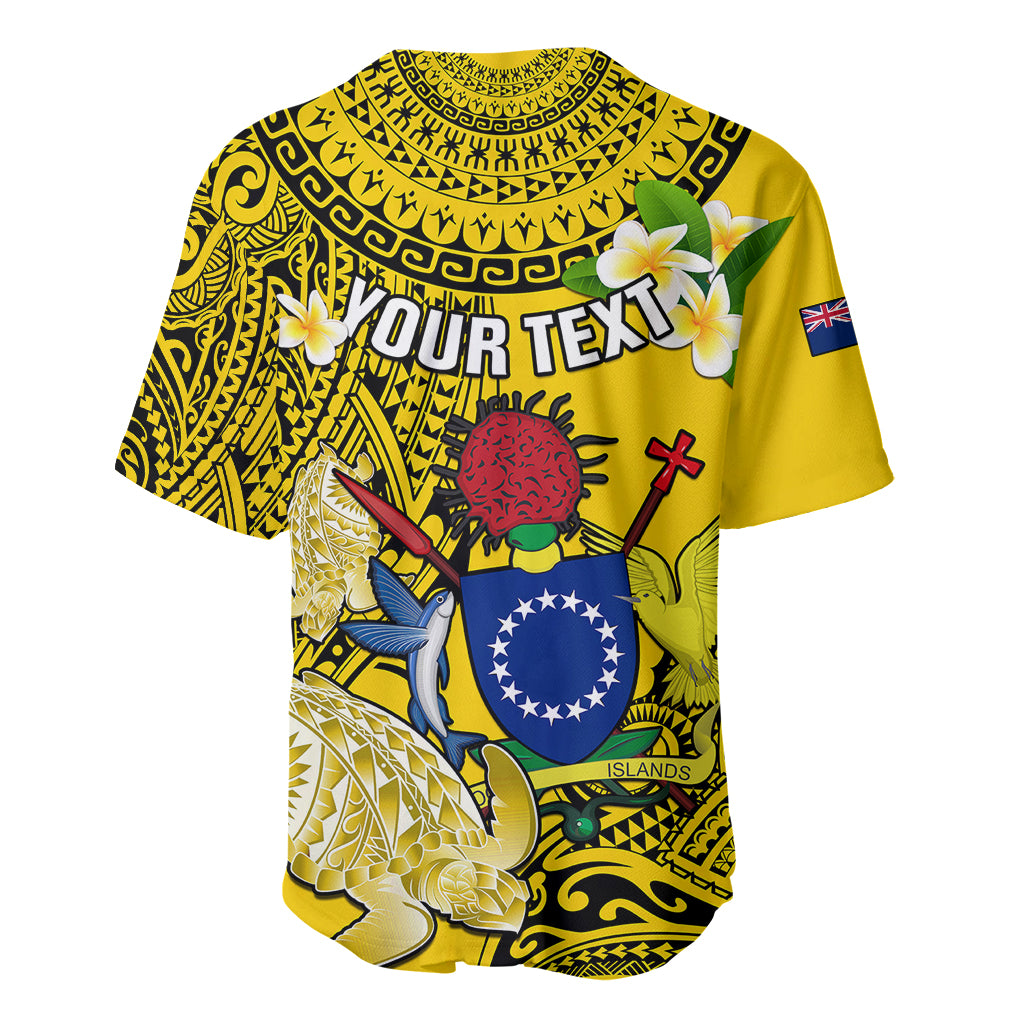 Personalized Cook Islands Aitutaki Baseball Jersey Coat Of Arms Plumeria Polynesian Turtle LT05 - Polynesian Pride