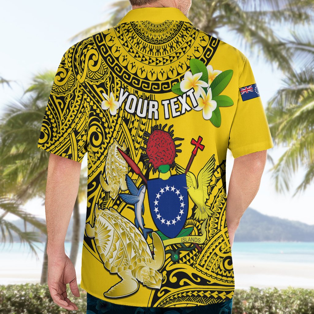 Personalized Cook Islands Aitutaki Hawaiian Shirt Coat Of Arms Plumeria Polynesian Turtle LT05 - Polynesian Pride