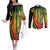 Vanuatu Constitution Day Couples Matching Off The Shoulder Long Sleeve Dress and Long Sleeve Button Shirt Long Live Vanuatu - Polynesian Pride