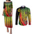 Vanuatu Constitution Day Couples Matching Puletasi and Long Sleeve Button Shirt Long Live Vanuatu - Polynesian Pride