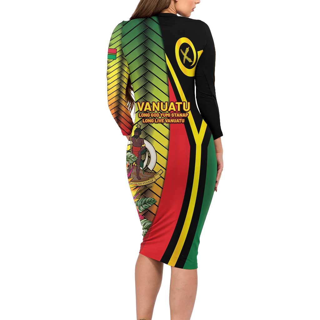Vanuatu Constitution Day Family Matching Long Sleeve Bodycon Dress and Hawaiian Shirt Long Live Vanuatu LT05 - Polynesian Pride