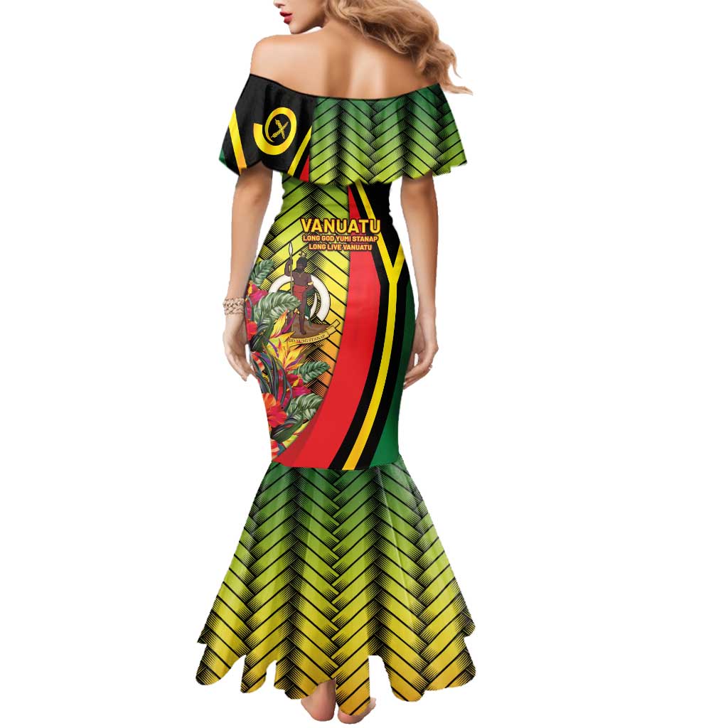Vanuatu Constitution Day Family Matching Mermaid Dress and Hawaiian Shirt Long Live Vanuatu - Polynesian Pride