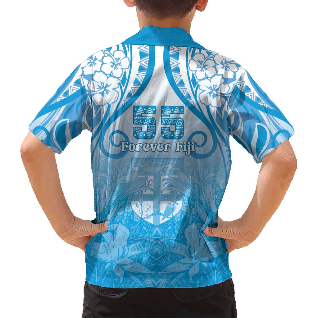 Fiji Day Family Matching Long Sleeve Bodycon Dress and Hawaiian Shirt 55th Anniversary Forever Fiji LT05 - Polynesian Pride