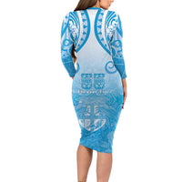 Fiji Day Family Matching Long Sleeve Bodycon Dress and Hawaiian Shirt 55th Anniversary Forever Fiji LT05 - Polynesian Pride