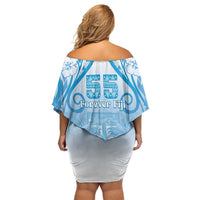 Fiji Day Family Matching Off Shoulder Short Dress and Hawaiian Shirt 55th Anniversary Forever Fiji LT05 - Polynesian Pride