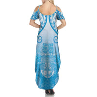 Fiji Day Family Matching Summer Maxi Dress and Hawaiian Shirt 55th Anniversary Forever Fiji LT05 - Polynesian Pride