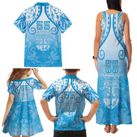 Fiji Day Family Matching Tank Maxi Dress and Hawaiian Shirt 55th Anniversary Forever Fiji LT05 - Polynesian Pride