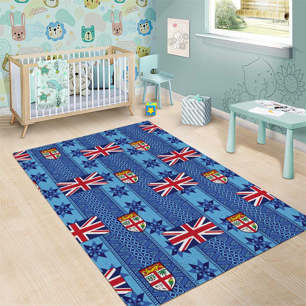 Fiji Masi Tapa Area Rug Coat Of Arms - Polynesian Pride