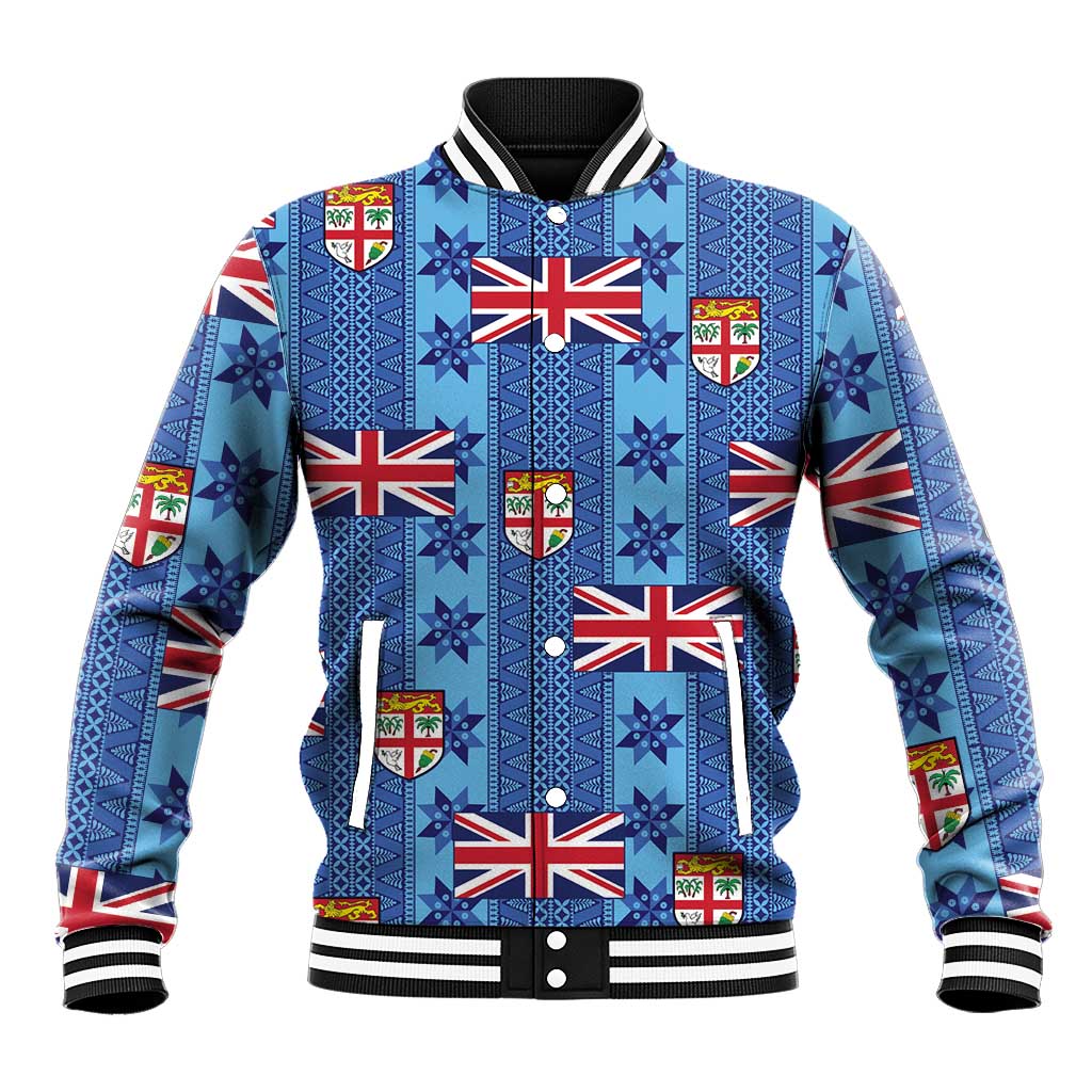 Fiji Masi Tapa Baseball Jacket Coat Of Arms - Polynesian Pride