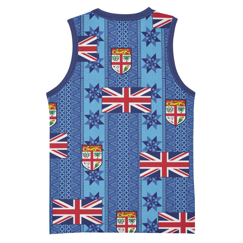 Fiji Masi Tapa Basketball Jersey Coat Of Arms - Polynesian Pride