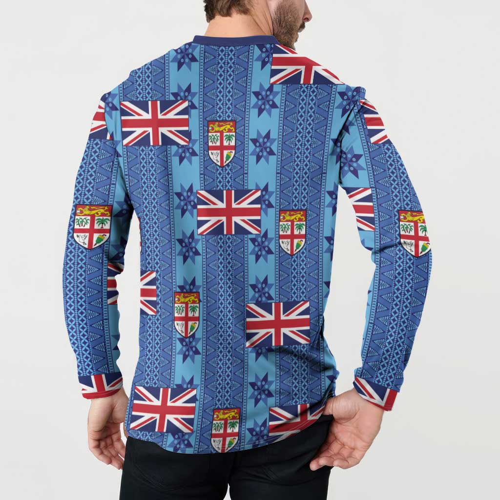 Fiji Masi Tapa Button Sweatshirt Coat Of Arms - Polynesian Pride