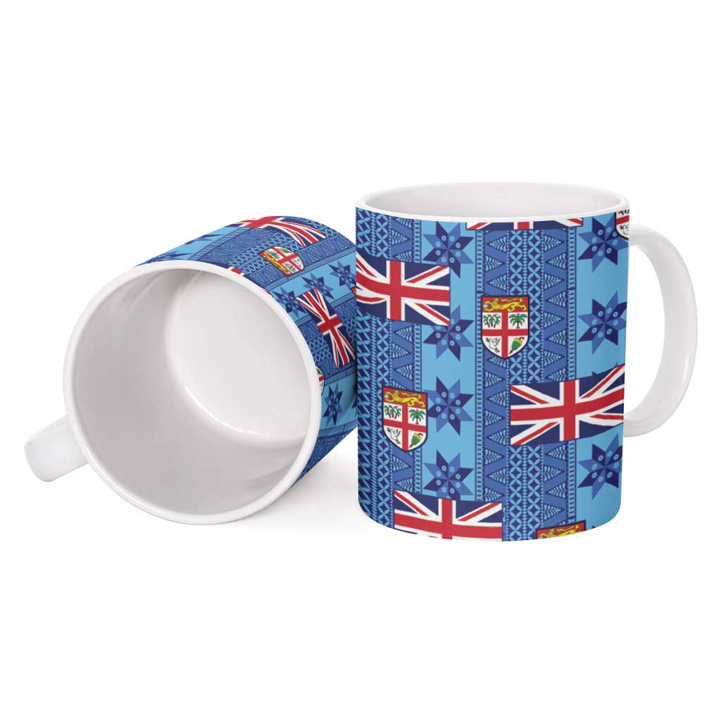 Fiji Masi Tapa Ceramic Mug Coat Of Arms - Polynesian Pride