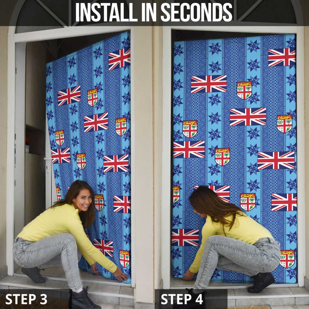Fiji Masi Tapa Door Cover Coat Of Arms - Polynesian Pride
