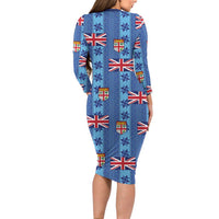 Fiji Masi Tapa Family Matching Long Sleeve Bodycon Dress and Hawaiian Shirt Coat Of Arms LT05 - Polynesian Pride