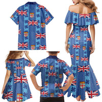 Fiji Masi Tapa Family Matching Mermaid Dress and Hawaiian Shirt Coat Of Arms LT05 - Polynesian Pride