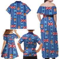 Fiji Masi Tapa Family Matching Off Shoulder Maxi Dress and Hawaiian Shirt Coat Of Arms LT05 - Polynesian Pride