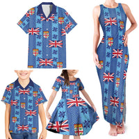 Fiji Masi Tapa Family Matching Tank Maxi Dress and Hawaiian Shirt Coat Of Arms LT05 - Polynesian Pride