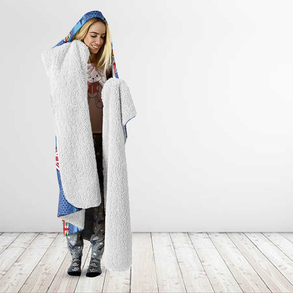 Fiji Masi Tapa Hooded Blanket Coat Of Arms - Polynesian Pride