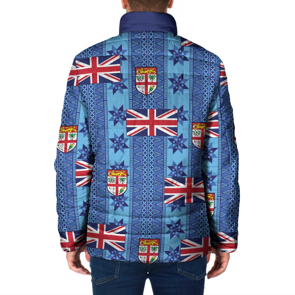 Fiji Masi Tapa Padded Jacket Coat Of Arms - Polynesian Pride