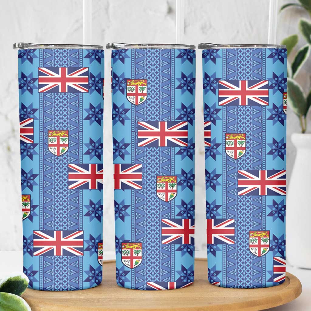Fiji Masi Tapa Skinny Tumbler Coat Of Arms - Polynesian Pride