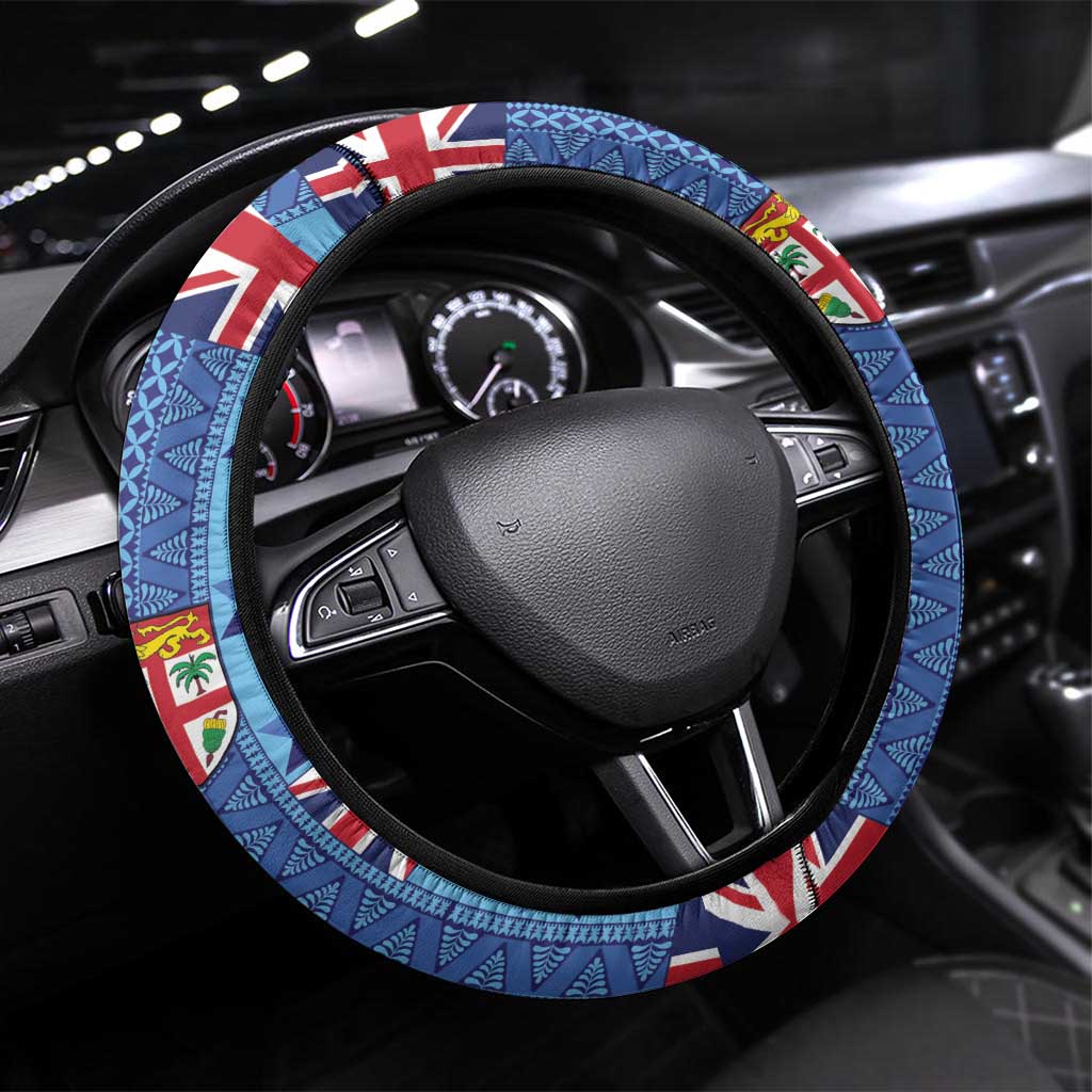 Fiji Masi Tapa Steering Wheel Cover Coat Of Arms - Polynesian Pride