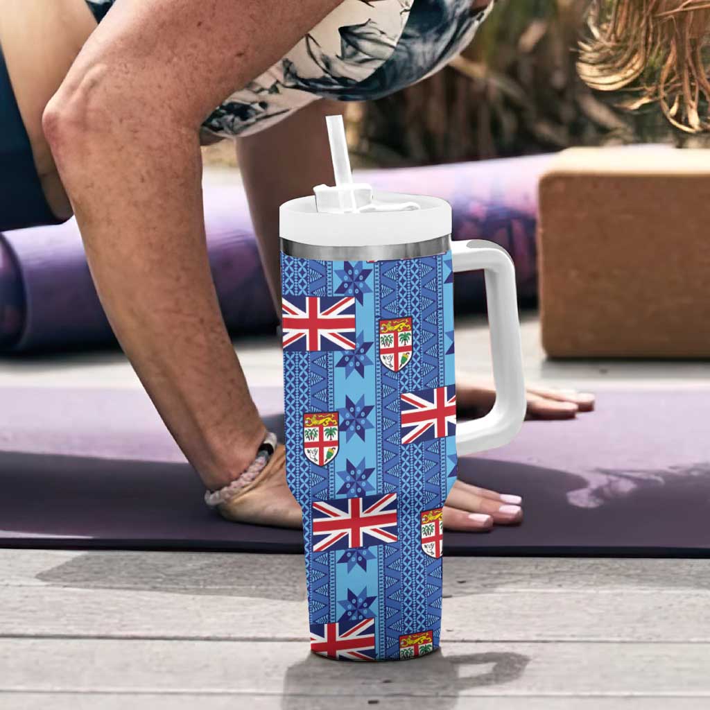 Fiji Masi Tapa Tumbler With Handle Coat Of Arms - Polynesian Pride