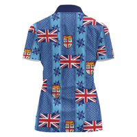 Fiji Masi Tapa Women Polo Shirt Coat Of Arms - Polynesian Pride