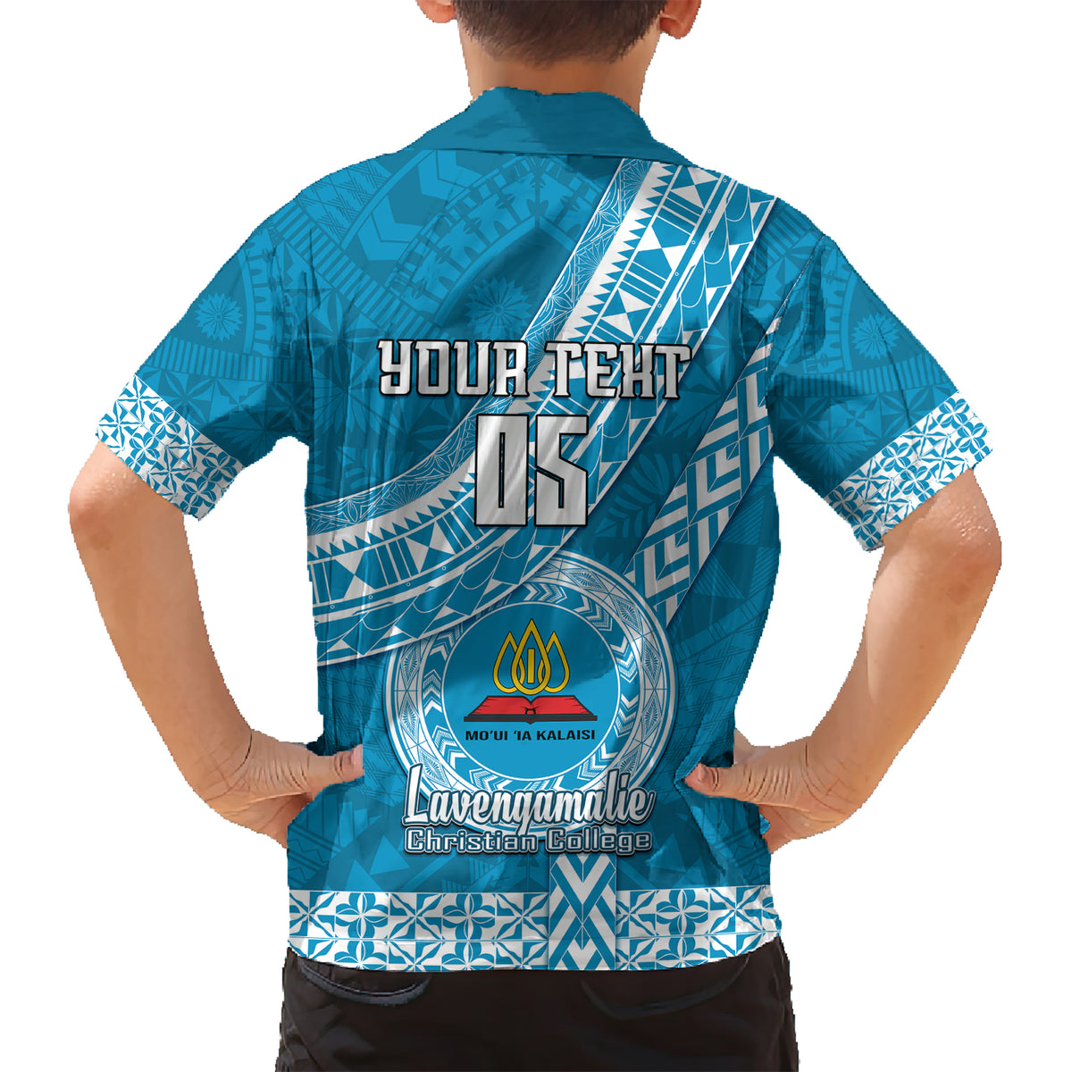custom-lavengamalie-college-kid-hawaiian-shirt-tongan-kupesi-pattern