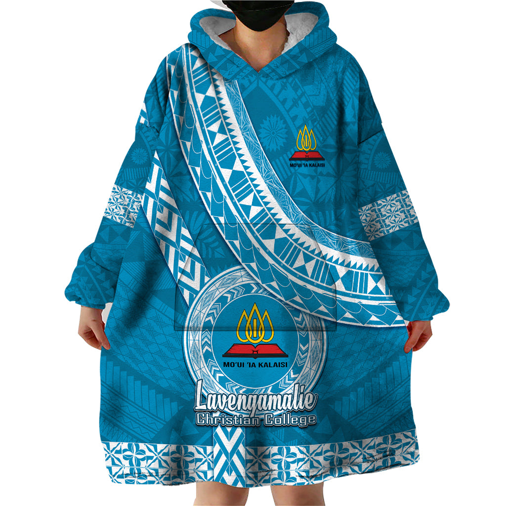 Custom Lavengamalie College Wearable Blanket Hoodie Tongan Kupesi Pattern LT05 - Polynesian Pride
