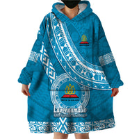 Custom Lavengamalie College Wearable Blanket Hoodie Tongan Kupesi Pattern LT05 - Polynesian Pride