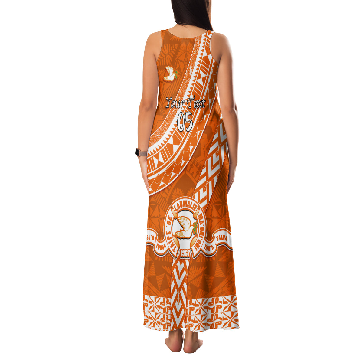 Custom Tailulu College Family Matching Tank Maxi Dress and Hawaiian Shirt Tongan Kupesi Pattern LT05 - Polynesian Pride