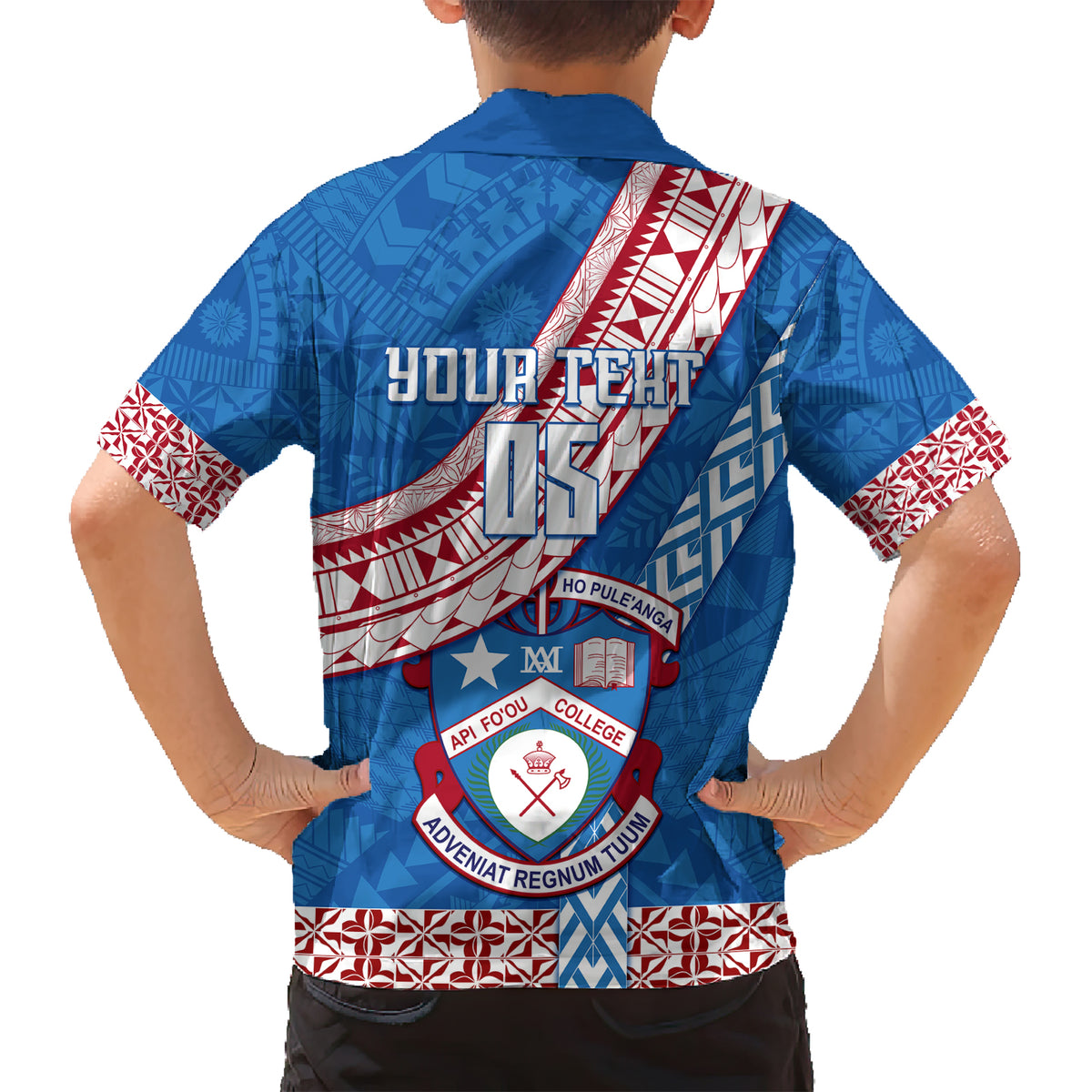 Custom Apifoou College Family Matching Short Sleeve Bodycon Dress and Hawaiian Shirt Tongan Kupesi Pattern LT05 - Polynesian Pride