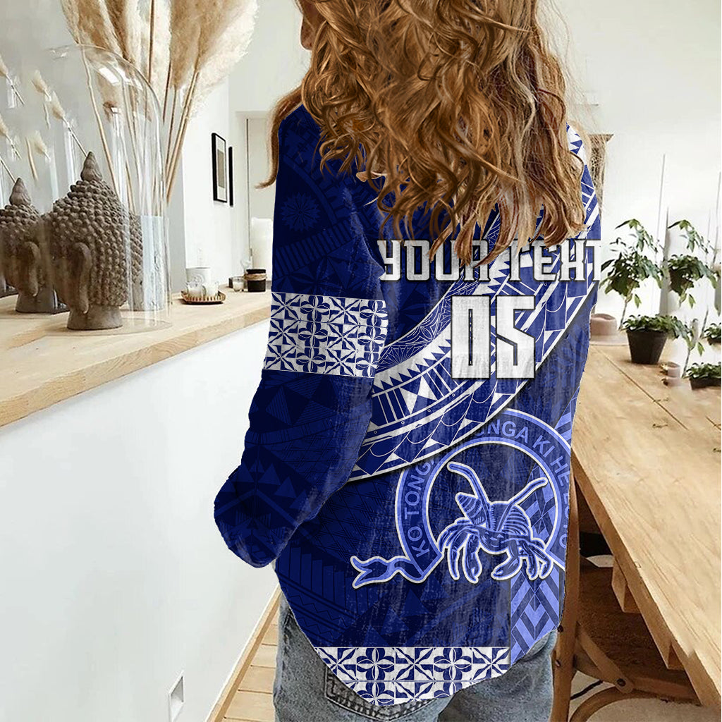 Custom Queen Salote College Women Casual Shirt Tongan Kupesi Pattern LT05 - Polynesian Pride