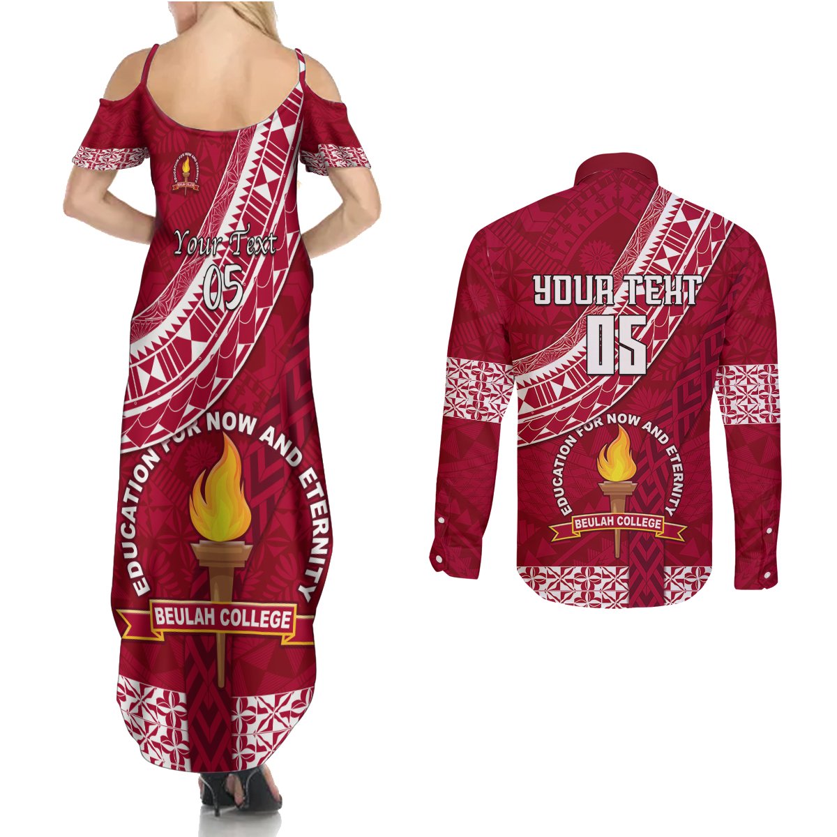 custom-beulah-college-couples-matching-summer-maxi-dress-and-long-sleeve-button-shirts-tongan-kupesi-pattern