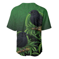 New Zealand Black Robin Baseball Jersey Karure Maori Koru Art Tattoo LT05 - Polynesian Pride