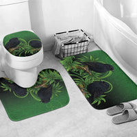 New Zealand Black Robin Bathroom Set Karure Maori Koru Art Tattoo LT05 Mat Set Only (3 pcs) One Size Green - Polynesian Pride