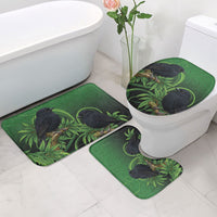 New Zealand Black Robin Bathroom Set Karure Maori Koru Art Tattoo LT05 - Polynesian Pride