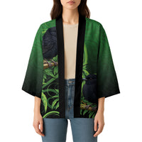 New Zealand Black Robin Kimono Karure Maori Koru Art Tattoo LT05 - Polynesian Pride