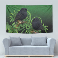 New Zealand Black Robin Tapestry Karure Maori Koru Art Tattoo LT05 - Polynesian Pride