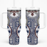 Hawaii Tumbler With Handle Barkcloth Pattern Vintage Style
