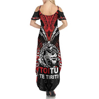 Aotearoa Mana Maori Family Matching Summer Maxi Dress and Hawaiian Shirt Toitu Te Tiriti LT05 - Polynesian Pride
