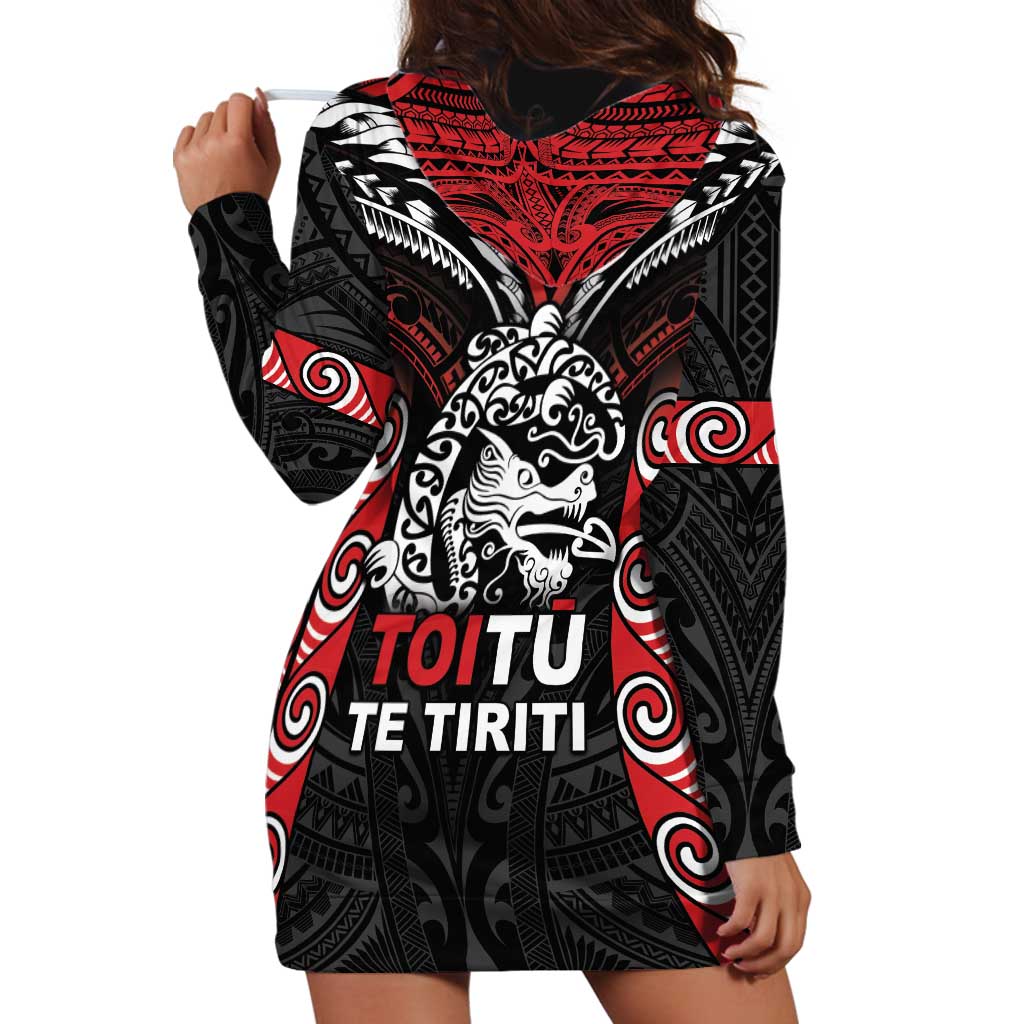 Aotearoa Mana Maori Hoodie Dress Toitu Te Tiriti