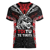 Aotearoa Mana Maori Women V-Neck T-Shirt Toitu Te Tiriti