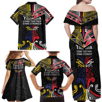 Tokelau And Aotearoa Family Matching Off Shoulder Maxi Dress and Hawaiian Shirt Together For Te Tiriti O Waitangi LT05 - Polynesian Pride