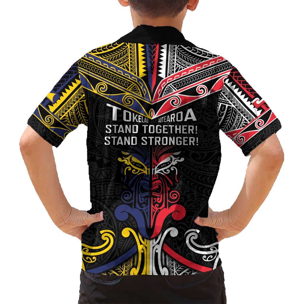 Tokelau And Aotearoa Family Matching Tank Maxi Dress and Hawaiian Shirt Together For Te Tiriti O Waitangi LT05 - Polynesian Pride