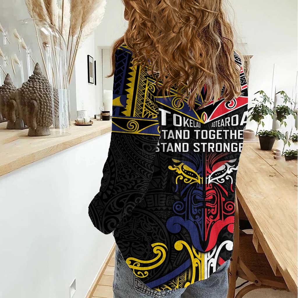 Tokelau And Aotearoa Women Casual Shirt Together For Te Tiriti O Waitangi