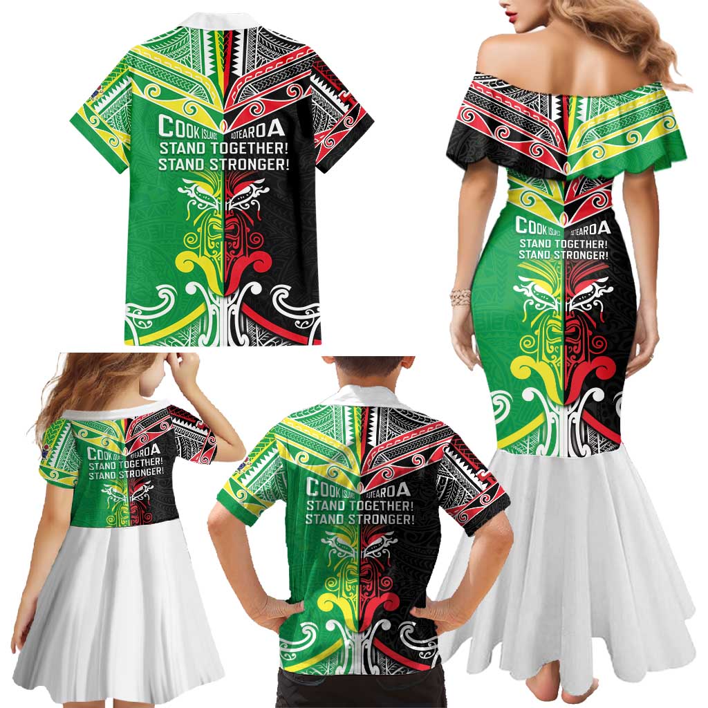 Cook Islands And Aotearoa Family Matching Mermaid Dress and Hawaiian Shirt Together For Te Tiriti O Waitangi LT05 - Polynesian Pride