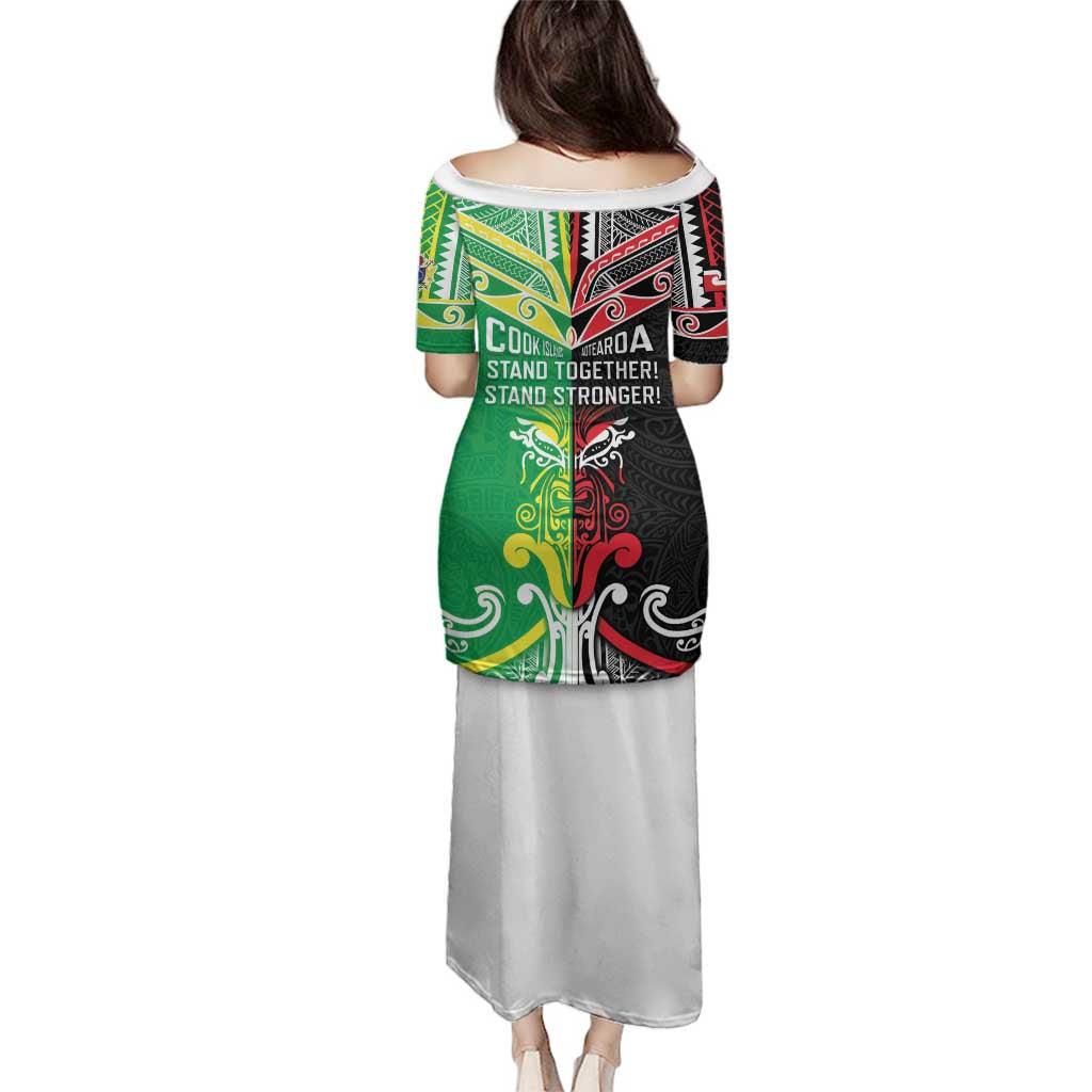 Cook Islands And Aotearoa Family Matching Puletasi and Hawaiian Shirt Together For Te Tiriti O Waitangi LT05 - Polynesian Pride